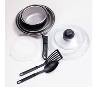 Kamberg - Batterie de Cuisine 12 pcs - Induction - Made in France - Sans PFOA/PFAS - Avec 2 couvercles Pyrex® Ø18-20 cm