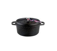 KAMBERG - 0008193 - Cocotte Ø 16 cm Ronde Noire - Fonte d'aluminium - Revêtement pierre - Tous feux dont induction - Sans PFOA