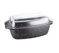 Kamberg - Plat à four 40x22 cm - Fonte d'Aluminium - Revêtement type pierre - 2 en 1 - Tous feux dont induction