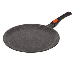 Kamberg - Poêle à crêpe / Crêpière 32 cm - Manche Amovible - Fonte d'Aluminium - Revêtement Type Pierre - Tous Feux dont Induction - Sans PFOA - 0008052, Noir