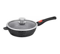 Kamberg - Sauteuse 24 cm - Fonte d'Aluminium - Revêtement type pierre - Couvercle en verre - Tous feux dont induction