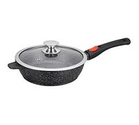Kamberg - Sauteuse 28 cm - Fonte d'Aluminium - Revêtement type pierre - Couvercle en verre - Tous feux dont induction
