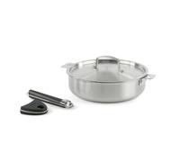 Kamberg - Sauteuse inox 28 cm manche amovible - Acier inoxydable 18/10 Triply - Tous feux dont induction et four, Gris