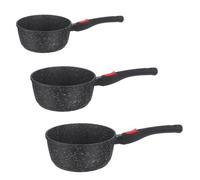 Kamberg - Set 3 Casseroles 16-18-20 cm - Fonte d'Aluminium - Revêtement type pierre - Tous feux dont induction
