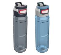 Kambukka - Lot de 2 bouteilles d'eau Elton anti-fuite, passent au lave-vaisselle, avec couvercle verrouillable, 1000 ml (bleu)