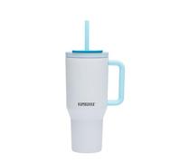 Kambukka Rio 950ml - Gobelet Isotherme en Inox avec Paille Télescopique, Boissons Froides +24h, Sans BPA, Compatible lave-vaisselle - Frosty Coconut