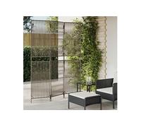 Kamerscherm 3 panelen poly rattan grijs365390