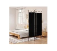 vidaXL Kamerscherm met 3 panelen 120x200 cm stof zwart350149 Noir G