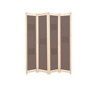 Kamerscherm met 4 panelen 160x170x4 cm stof bruin248180