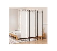 vidaXL Paravent 5 panneaux 200x220 cm Tissu 350170 Blanc