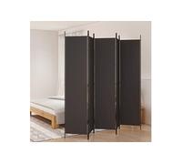vidaXL Cloison de Séparation 5 Panneaux Séparateur de Pièce Pliable Diviseur Écran d'Intimité Paravent Décoration Salon Marron 250x220 cm Tissu