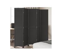 vidaXL Kamerscherm met 5 panelen massief paulowniahout zwart358854 Noir G