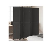 vidaXL Kamerscherm met 5 panelen massief paulowniahout zwart358855 Noir G