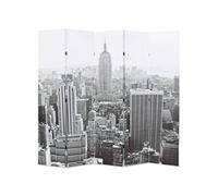 Kamerscherm New York bij daglicht 200x170 cm zwart en wit245859