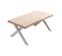 KAMILA - Table basse rehaussable bois et acier blanc L120 Blanc