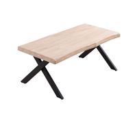 KAMILA - Table basse rehaussable bois et acier noir L120 Noir