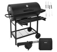 Kaminer 27315 Barbecue de jardin à charbon de bois avec roulettes, 108 x 67 x 96 cm, thermomètre