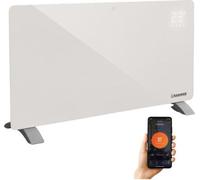 KAMINER ZELVA Convecteur en verre Chauffage en verre Radiateur électrique 2500 W Avec application WiFi & télécommande Thermostat 5-50 C, minuterie & programme hebdomadaire Blanc 26573