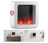KAMINIO Cheminée électrique de Table MIA - Feu Table décoratif avec Effet Flamme 3D, sans Fil, Portable, Batterie Longue durée (Blanc, 10"/25cm)