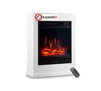 KAMINIO Cheminée électrique KALLE - Cheminée sur pied avec chauffage, effet de flamme 3D, télécommande - Blanc