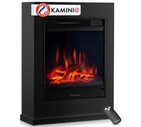 KAMINIO Cheminée électrique KALLE - Cheminée sur pied avec chauffage, effet de flamme 3D, télécommande - Noir