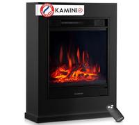 KAMINIO Cheminée électrique KALLE - Cheminée sur pied avec chauffage, effet de flamme 3D, télécommande - Noir