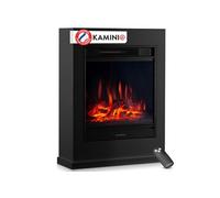 KAMINIO Cheminée électrique KALLE - Cheminée sur pied avec chauffage, effet de flamme 3D, télécommande - Noir