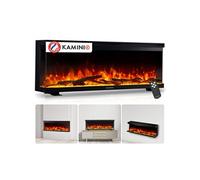 Kaminio Cheminée électrique Lea – 3-en-1, chauffage, flammes 12 couleurs, télécommande – 50 pouces