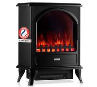 KAMINIO Cheminée électrique Leni - Poêle électrique avec Chauffage, Effet de Flamme 3D (Noir)