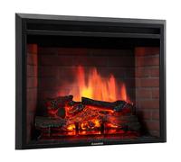 KAMINIO cheminée Electrique LUCA - Cheminée encastrable avec Chauffage, Effet de Flamme 3D, 12 Couleurs de Flammes, télécommande (23 Pouces)