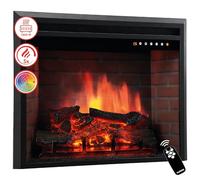 KAMINIO cheminée Electrique LUCA - Cheminée encastrable avec Chauffage, Effet de Flamme 3D, 12 Couleurs de Flammes, télécommande (30 Pouces)
