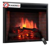 KAMINIO cheminée Electrique LUCA - Cheminée encastrable avec Chauffage, Effet de Flamme 3D, 12 Couleurs de Flammes, télécommande (30 Pouces)