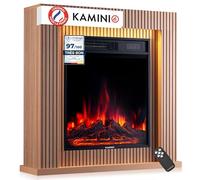 KAMINIO Cheminée électrique Matti - Cheminée sur Pied avec Chauffage, Effet de Flamme 3D, lumière d'ambiance LED, télécommande - 32 Pouces (Panneau)