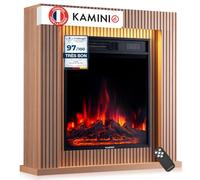 KAMINIO Cheminée électrique Matti - Cheminée sur Pied avec Chauffage, Effet de Flamme 3D, lumière d'ambiance LED, télécommande - 32 Pouces (Panneau)