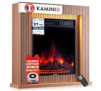 KAMINIO Cheminée électrique Matti - Cheminée sur Pied avec Chauffage, Effet de Flamme 3D, lumière d'ambiance LED, télécommande - 32 Pouces (Panneau)