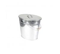 Kamino-Flam 333259 Seau à Cendre avec Couvercle, 24 liters , Argent