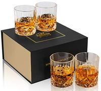 KANARS 4 Pièces Verres à Whisky, Verre a Whiskey en Cristal pour Scotch, Cognac, Martini, Belle Boîte Cadeau, 300 ml
