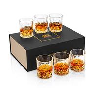 KANARS 6 Pièces Verres à Whisky, 300 ml Verre a Whiskey en Cristal pour Scotch, Cognac, Martini, Belle Boîte Cadeau