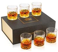KANARS Verres à Whisky, Verre a Whiskey en Cristal, Cadeaux D'anniversaire Uniques pour Papa Lui Copain Mari Grand-Père, Belle Boîte Cadeau, 300 ml, 6-Pièces