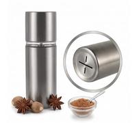 KANDONEX Moulin à épices manuel en acier inoxydable 304 pour noix de muscade, noix, poivre, épices, cuisine, 100 ml, moulin à arômes, râpe, cuisine, pâtisserie, service pour la maison (argent)
