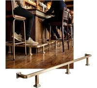 Kanduo Rail de pied pour rail de bar en acier inoxydable brossé, kit de repose-pieds pour montage mural pour barres domestiques et commerciales (champagne doré, 3,5 m/11,48 FT)