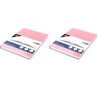 Kangaro Cahier d'école A5 à couverture rigide rose pastel, 80 feuilles, 80 g (Lot de 2)
