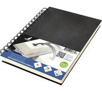 Kangaro Carnet de notes à spirales vierges avec couverture en lin Noir 80 feuilles 140 g