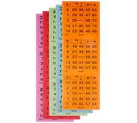kangaro K-701130 kangaro Lot de cartes de bingo, 5 x 100 pièces, couleurs assorties