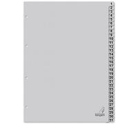 Kangaro Lot de 31 intercalaires en carton recy ris FSC 1-31 DIN A4 180 g/m²