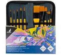 Set de pinceaux acrylique, 10 pièces, dans un étui