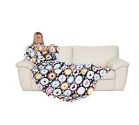 Kanguru Deluxe Soul, Plaid Polaire à manches et poche Kangourou, Super Doux, cocooning plaid canape grande taille, Couverture polaire avec manches, Adultes, Coeurs, 140 x 210 cm