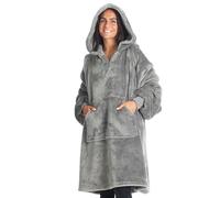 Kanguru Hoodie Blanket with Sleeves, Blanket Jumper, Wearable Blanket for Dressing, Gifts for Women, Warm Cuddly Jumper, Adults, Soft Sleeve Blanket, 90 x 95 cm