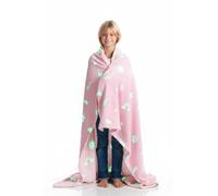 Kanguru Plaid Phophorescent Licorne Unicorn Glow in The Dark, Super Doux, Confortable, Couverture Polaire pour canapé, Adultes et Enfants, Couleur Rose, 130 x 150 cm