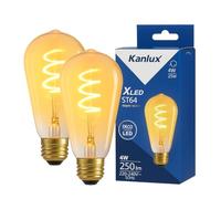 Kanlux Ampoule LED décorative ST64 - Verre ambré - 4W - E27 - Ultra chaud